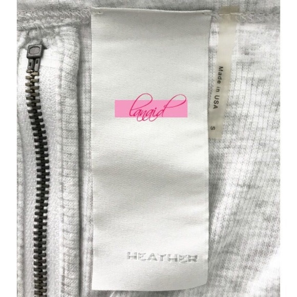 Anthro HEATHER Open Cropped Back Ribbed Zipper Edgy Oversized Grey Tee Blouse S - Picture 6 of 8